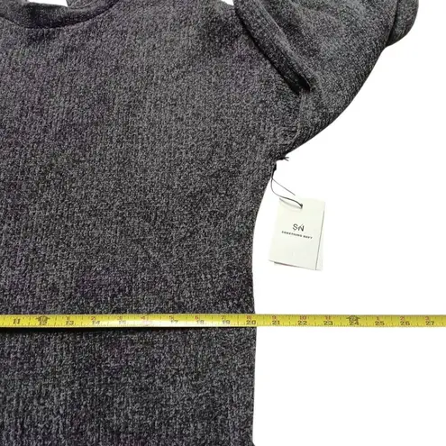 Something Navy Sweater Dress Knit Shimmer Gray Silver Metallic Size LARGE New