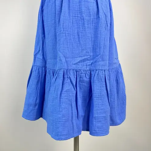 NWOT Boden Ada Double Cloth Cotton Blue Dress Size 6 Knee Length