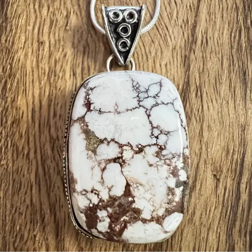 Wild Horse Turquoise 925 Silver Plated Necklace Native American Jewelry