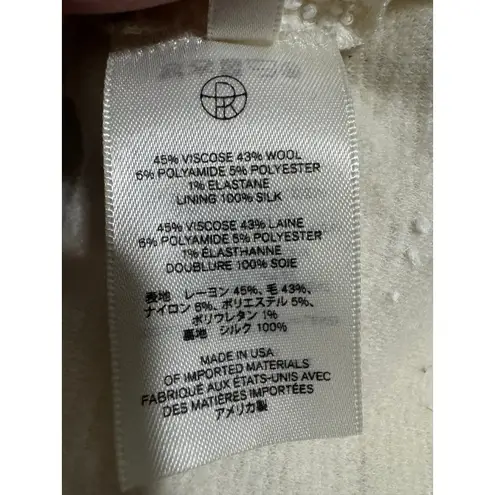 The Row Ivory Bouclé V-Neck Silk-Lined Top | Size Small Quiet Luxury Minimalist