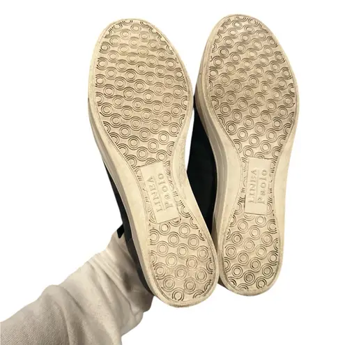 Linea Paolo Gaines Hidden wedge Camo Green Suede laceup zippered sneakers 6