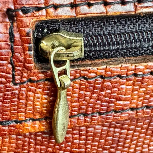 D. BREV Vintage Alligator Crossbody Bag #B094A000408 Exotic Leather Top Handle Brown