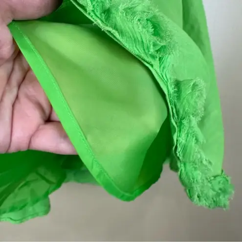 SLB Green Linen Rosette Floral Trim Pull On Skirt Petite Small PS Size undefined