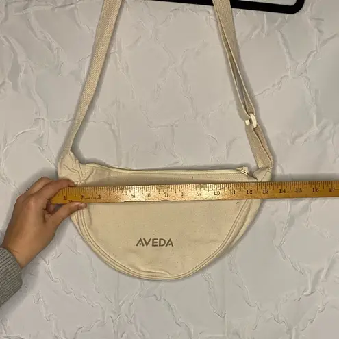 Aveda Cream Crossbody Canvas Shoulder Bag Purse Sling Cosmetic Cotton Gray