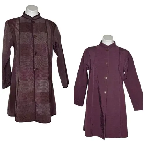 REVERSIBLE Coat Lightweight Nehru Collar Maroon Wine Color LAGENLOOK Fits M