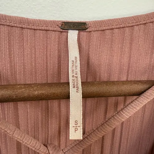 Free People  We The Free Can’t Help It Mini Dress Rose Smoke Small