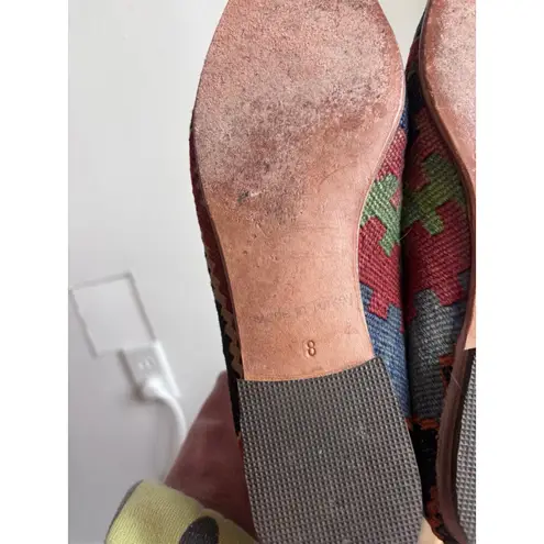 Handmade Womens Kilim Loafer Turkish Wool Rug Shoes Great Condition US 8