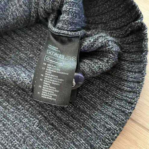 H&M  Dark Gray Heavy Cable Knit Cardigan Sweater Sz L