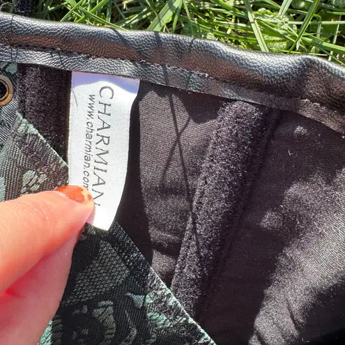 Charmian Corset Pirate Gothic Slytherin Black Lace Green Size 3X