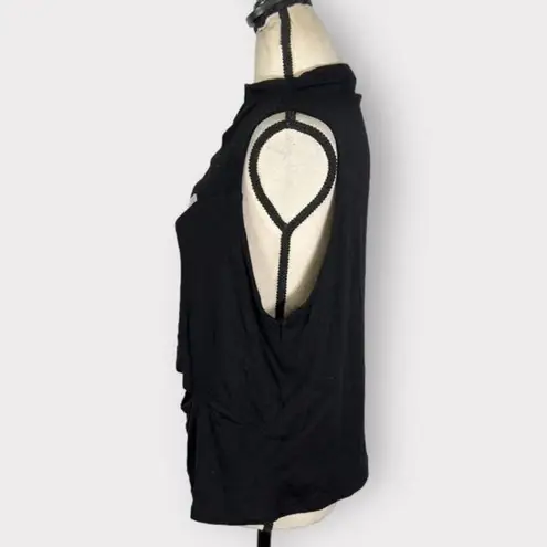 Naked Wardrobe Mock Neck Cutout Sleeveless Sweater Black Women's Plus Size 3X