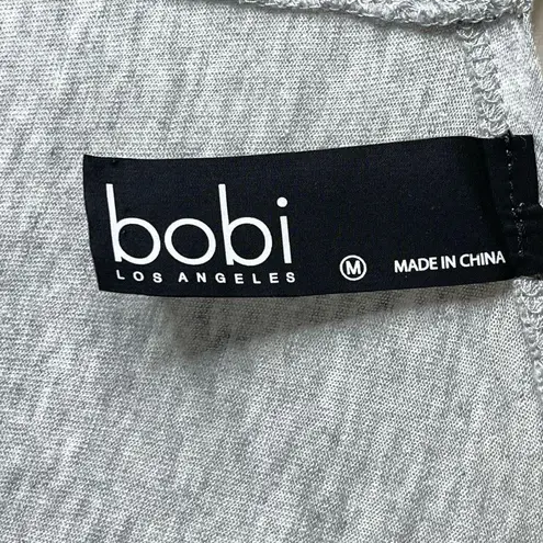 Bobi Los Angeles V Neck Long Sleeve Tee (Heather Gray) - Medium