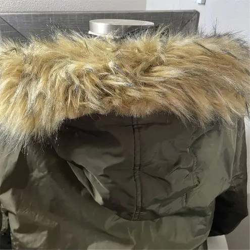 Rocawear Women's 3XL Green Parka Winter Jacket with Fur Trim Hood