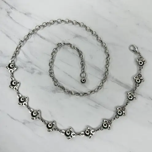 Y2K Rhinestone Flower Silver Chain Belt Extra Small/Small (XS/S) ✨