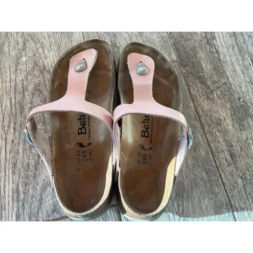 Betula Birkenstock Gizeh Slip on Thongs Sandals size 7 Flip Flips EUR 38 Shoes Pink