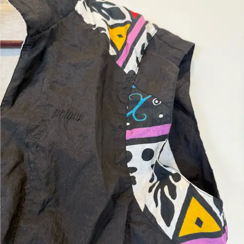 Vintage Prince Black and White Vest with Artistic Patterns Size M