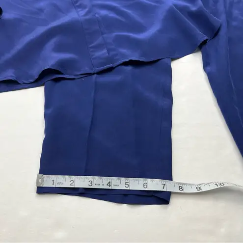 Regina Porter Womens Large Purple Blue Wicked 90s Shirt & Pants 100% Silk NEW