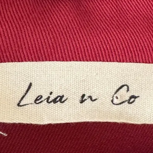 Leia n Co sz L Womens Maroon Tiered Collared Long Sleeve Button Midi Dress Fall Red Size L