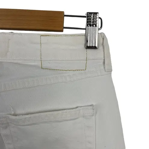 AMO White Twist Seam Midrise Sea Salt Ankle Skinny Jeans Size 26