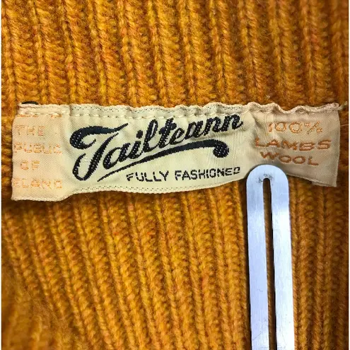 TAILTEANN Ireland Vintage Lambswool Turtleneck Sweater L Mustard Cozy 90's Retro Orange Size L - Image 5