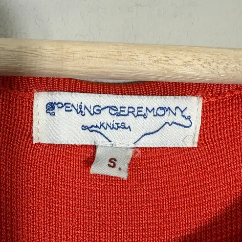 Opening Ceremony Knit Pleated Mini Dress Womens Small Orange Cocktail Party Chic