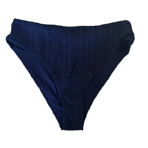 ANDIE Swim 90s High Waisted Bikini Bottom Navy Eyelet Size Medium