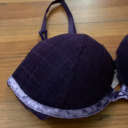 Victoria's Secret  Purple Push-Up Bra Womens Size 34C Underwire Padded Lace