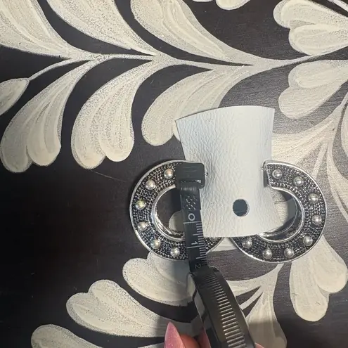 Free People  Silver Hoop Earrings with Accents