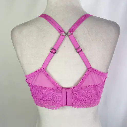 Aerie New  Wireless Push Up Joy Lace Convertible Strap Bra Pink Size 38B