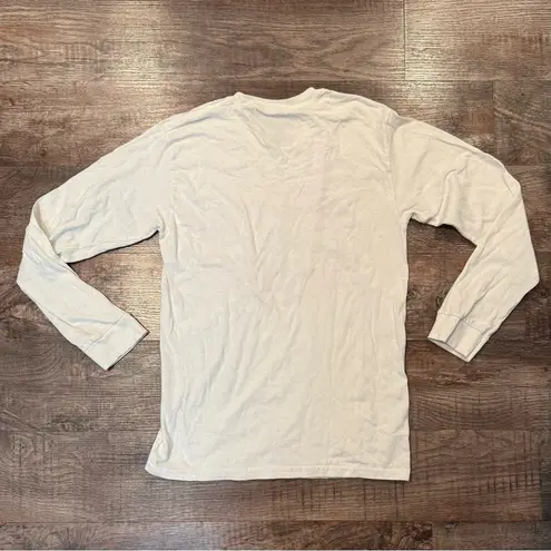 KISS White Long Sleeve Band Tee With Distress and Red Lips Size XS