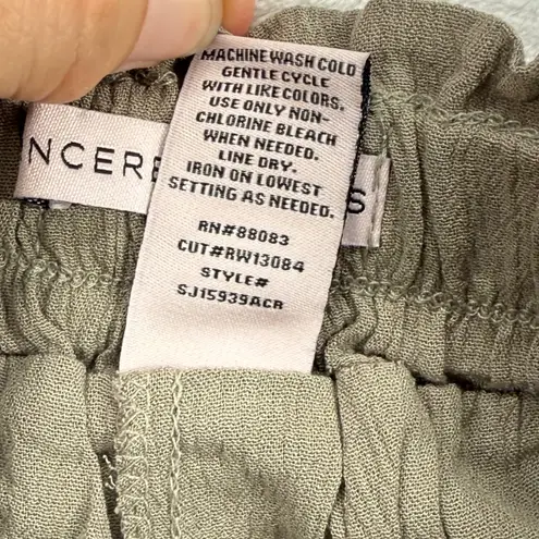 Sincerely Jules Ruffle Shorts Drawstring Waist Casual Green Size XS/S