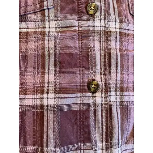 Carhartt WOMENS  PURPLE PLAID LONG SLEEVE SHIRT Large 12 14