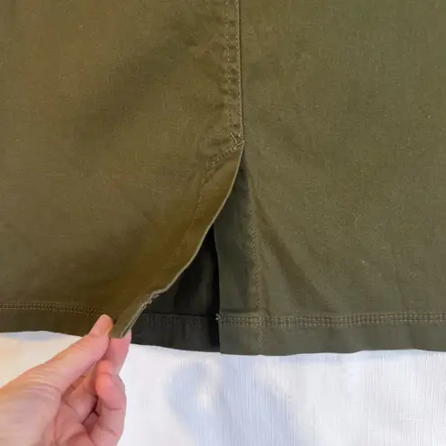 Christopher & Banks Cotton Straight Skirt NWT Green Cotton Western Flair Size 4