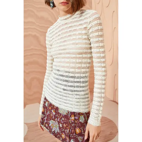 Ulla Johnson Emma Top Pristine Size Large Italian Lace Sheer Delicate Romantic