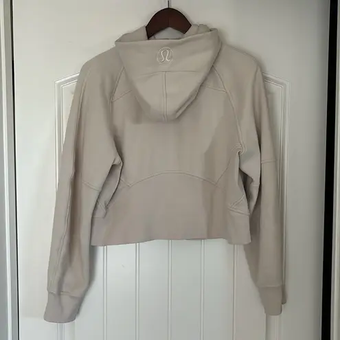 Lululemon Tan Beige Cropped Scuba Hoodie 1/2 Zip Sweatshirt Women Size XS/Small