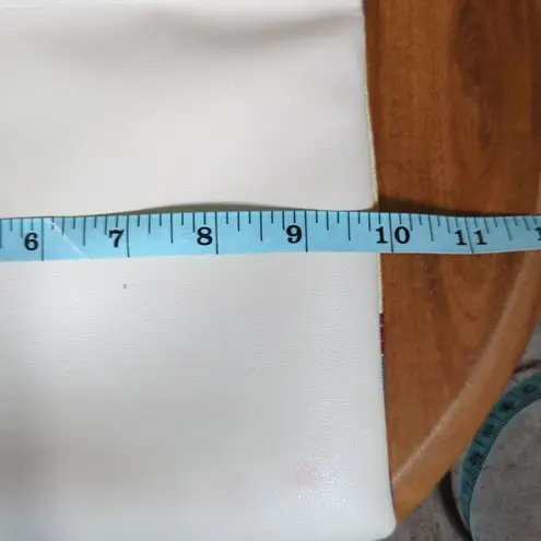 Rachel Pally Woman's Clutch Purse Fold Over Cream Floral Zip Faux Leather Canvas