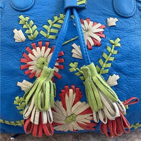 Isabella Fiore Embroidery With Flower and tassel Blue