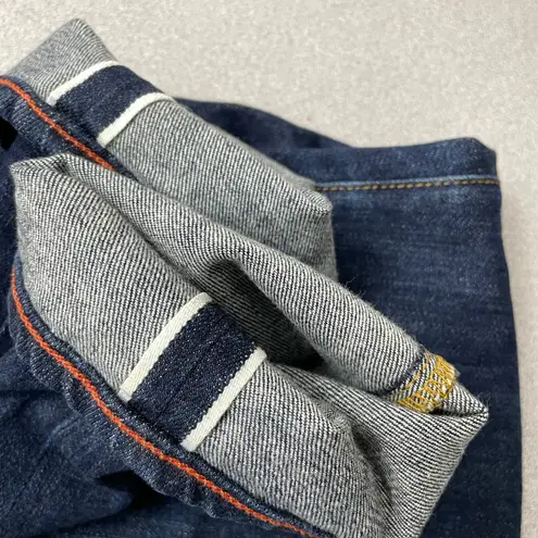 Raleigh Selvedge Straight Leg Jeans 25 Blue White Oak Cotton Stretch USA 27x28