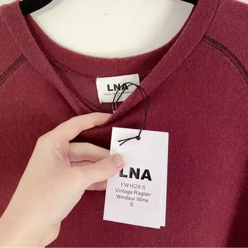 LNA Vintage Raglan Sweater in Windsor Wine NWT Size S