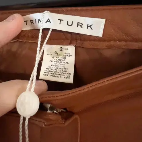 Trina Turk 71 NWT  Leather Pants Size 2 Color Brown