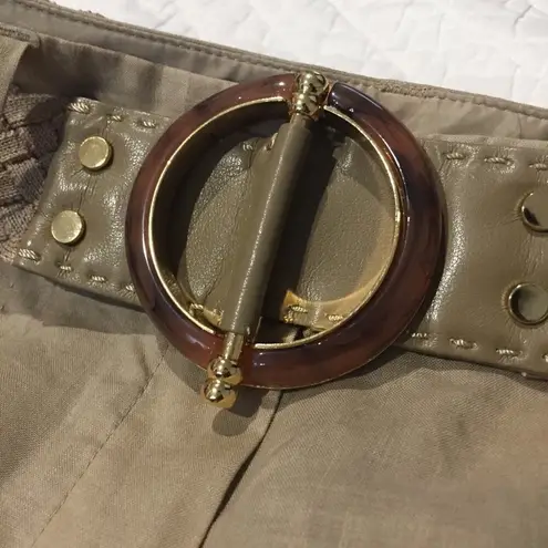 Elie Tahari Wide Leg Dress Pants with Belt Sz 6 Neutral Pants