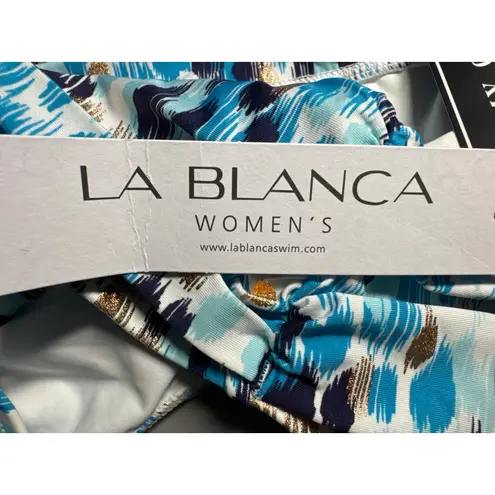 La Blanca Swim Bottom Tummy Control High Waist Blue Gold 16W