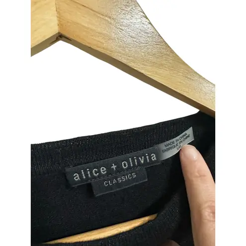 Alice + Olivia  classic's women's black long sleeve cropped top‎ size Large
