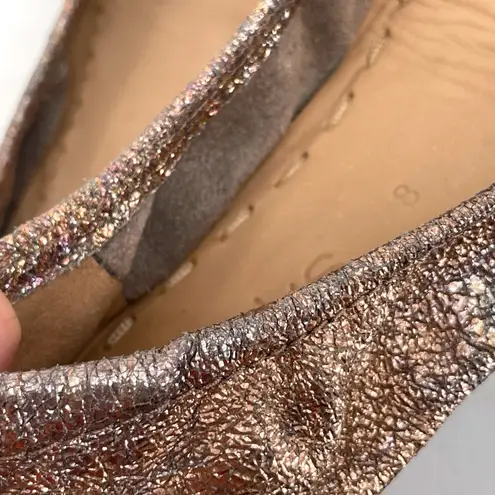 Tieks Lovestruck Flats Gold Copper Bronze Super Sparkle Crackle Shoes Size 8