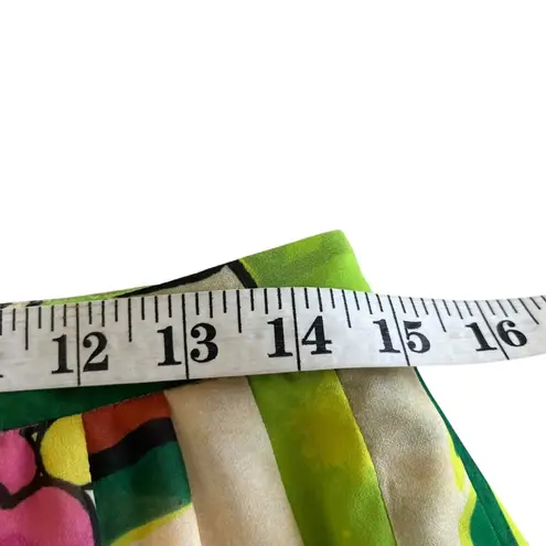 Dries Van Noten Green Tropical Floral Print Pleated Midi Skirt Women’s Size 40