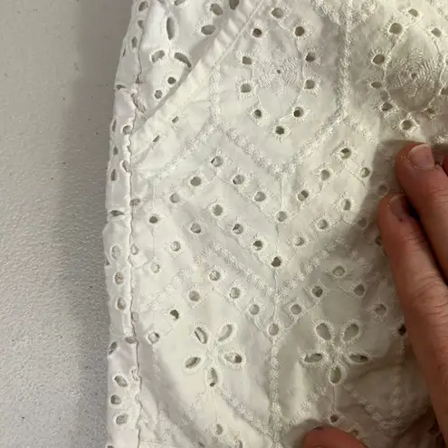 Veronica Beard RTR sz6 white floral riggs cutout scalloped pants floral eyelet