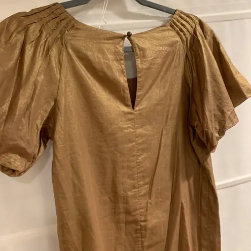 Kensie Gold Smock Babydoll Dress Size 4