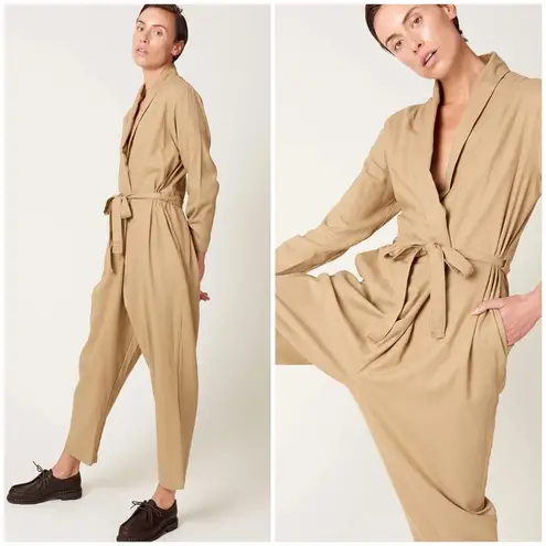 Black Crane 100% cotton jumpsuit in mocha Tan Size L