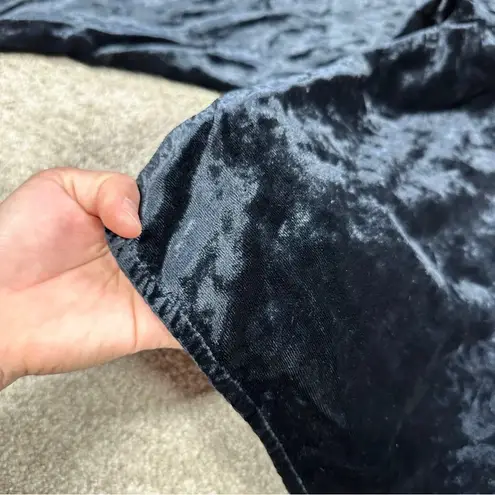 CP Shades Button Front Velvet Velour Top Longsleeve Oversized V-Neck Classic L