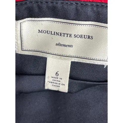 Moulinette Soeurs Anthropologie Red Dress size 6 Fit and Flare sleeveless