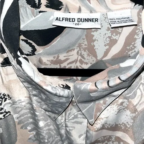 Alfred Dunner Abstract Jungle Print Button Down Blouse Black Size undefined